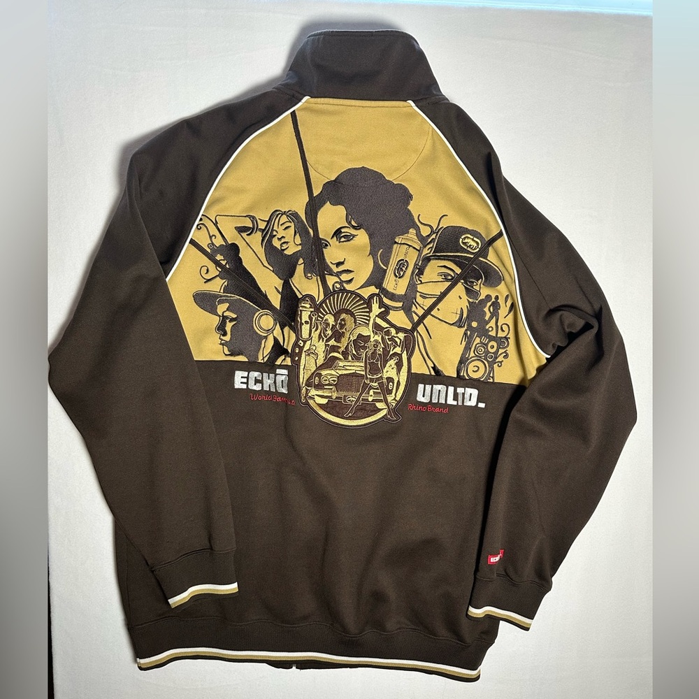 **SOLD**Y2K Ecko Unltd Graphic Track Jacket & Baggy Jeans Set Mens 34 Streetwear - Picture 2 of 15
